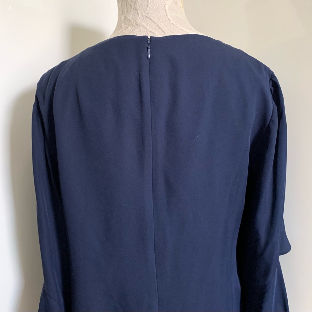 Kobi Halperin Bethenny Ruffle-Sleeve Shift Dress in Navy sz L - Picture 8 of 14